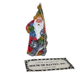 Vintage House Of Hatten Santa Ornament By Susan M Smith Cat Nip Design 1998